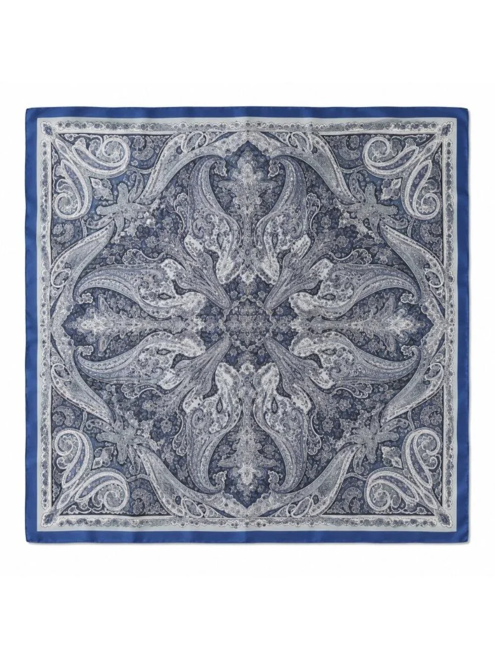 Navy Paisley Satin Scarf 27x27 Wild Rag Western Cowboy Cowgirl Fashion Scarf